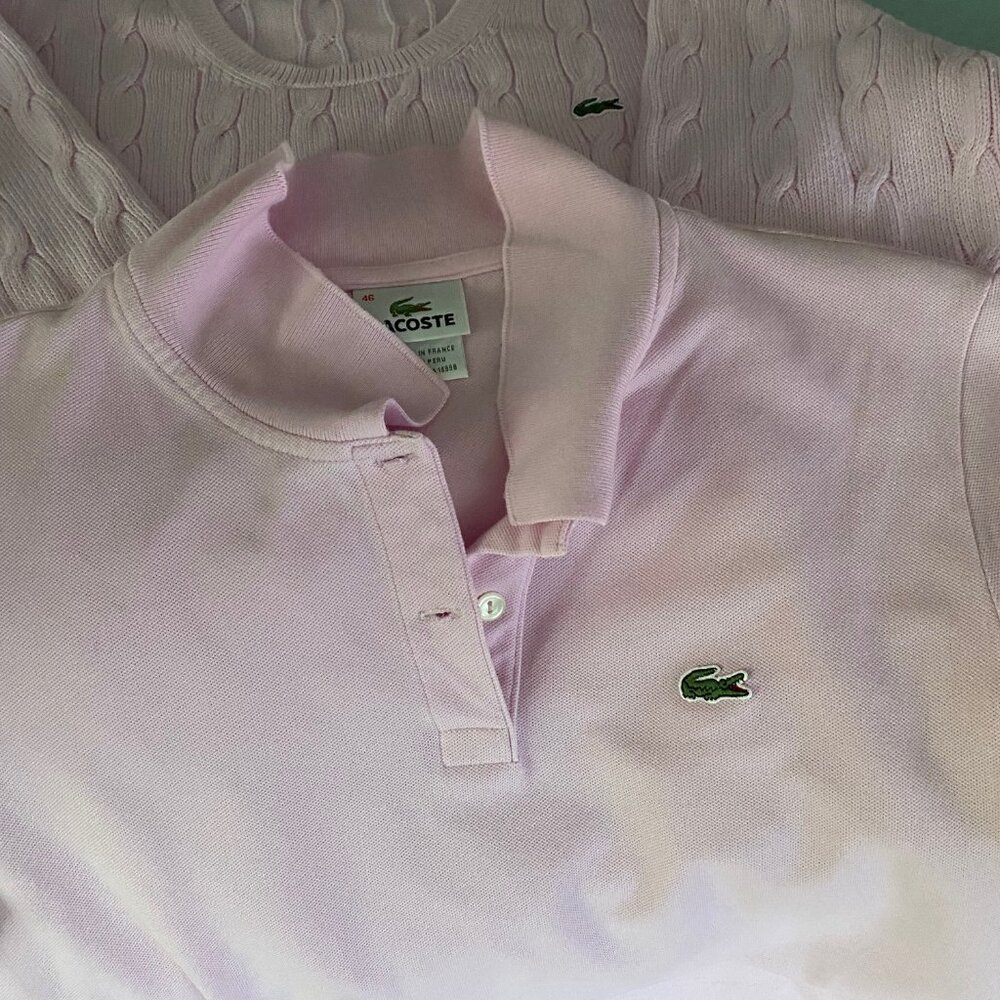 Lacoste Bright Pink Ladies Shirt and Sweater